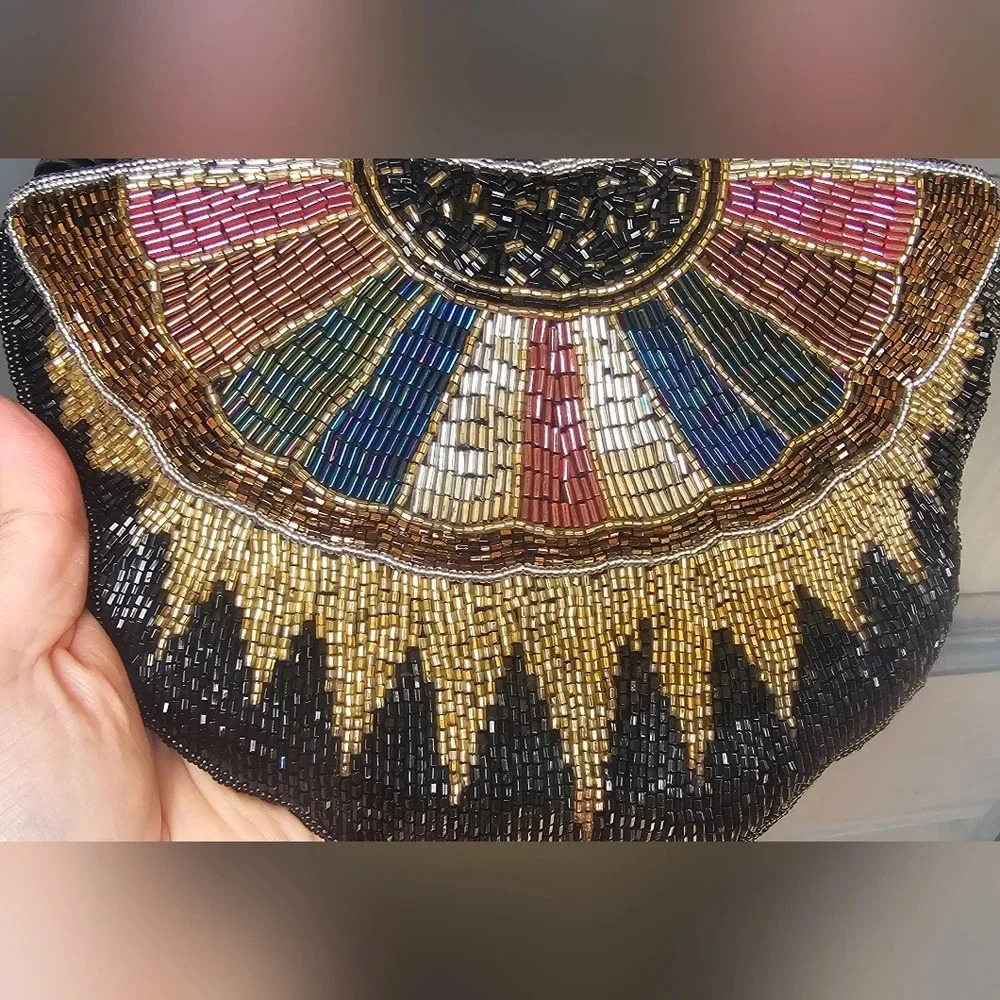 Vintage Hand Beaded Evening Crossbody Bag EUC - Picture 4 of 16